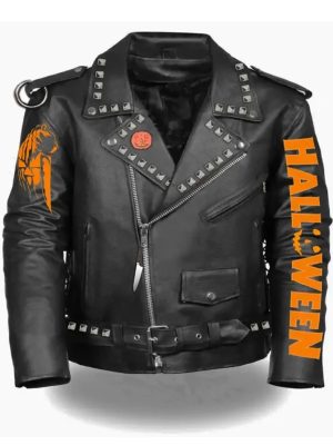 Halloween Black Biker Leather Jacket