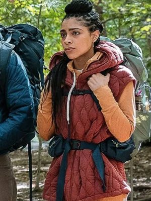 Happiness for Beginners Movie 2023 Windy Maroon Quilted Hooded Vest