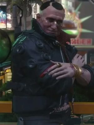 Video Game Cyberpunk 2077 Black Leather Jacket