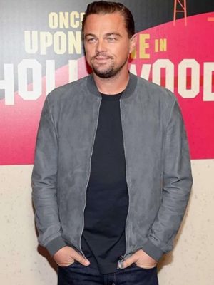 Once Upon a Time In Hollywood Premiere Rick Dalton Gray Leather Jacket