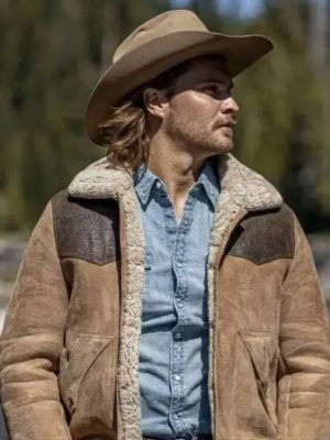 Yellowstone Season 05 Luke Grimes Brown Suede Leather Jacket