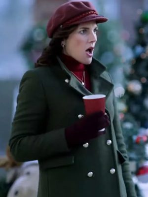 Alex Just Like A Christmas Movie 2023 Brittany Clough Green Wool Coat