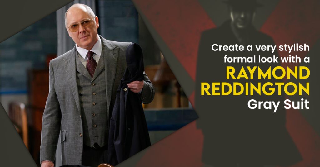 Create a very stylish formal look with a Raymond Reddington Gray Suit