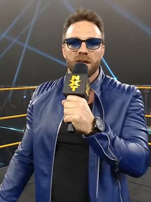 LA Knight WWE Blue Leather Jacket