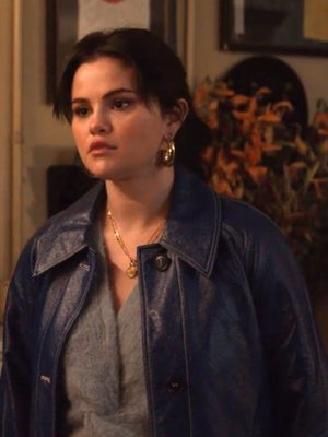 Mabel Mora Only Murders In The Building Season 3 Blue Leather Trench Coat