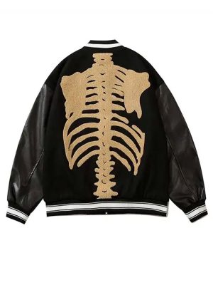 Bones Harajuku Skeleton Leather Jacket