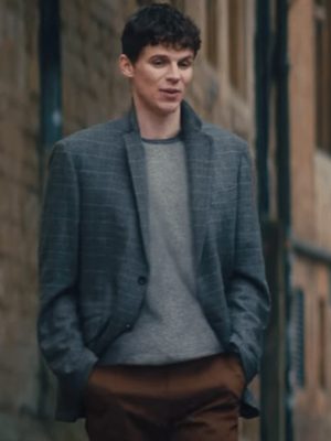 Kent Weber Surprised By Oxford 2023 Ruairi O’Connor Grey Checkered Blazer Coat