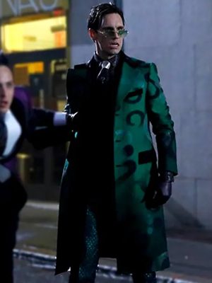 Adult The Riddler Cosplay Cory Michael Smith Season 5 Green Suit Coat