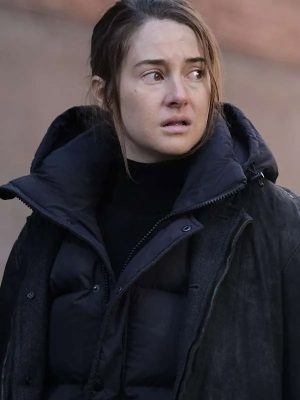 Shailene Woodley To Catch a Killer 2023 Eleanor Falco Black Leather Jacket