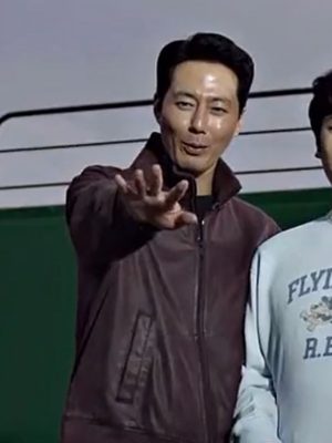 Kim Doo-shik Moving Season 01 Zo In-sung Maroon Leather Bomber Jacket