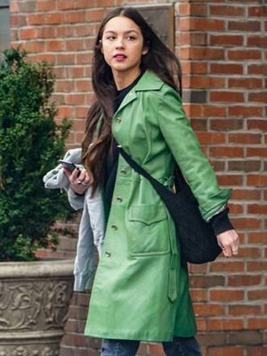 Olivia Rodrigo 2023 Green Leather Coat