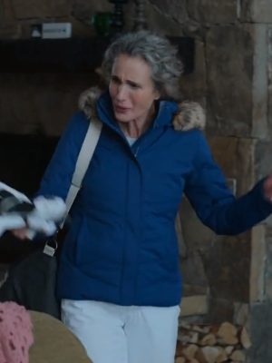Andie MacDowell The Other Zoey Blue Fur Jacket