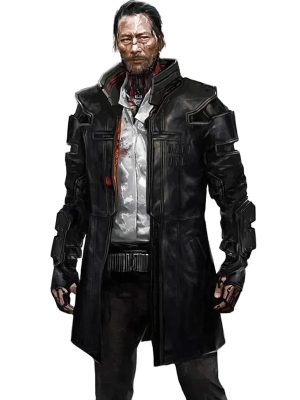 Video Game Cyberpunk 2077 Goro Takemura Black Leather Coat