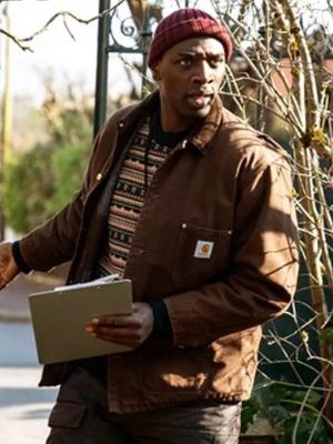 TV Series Lupin 2023 Omar Sy Brown Cotton Jacket