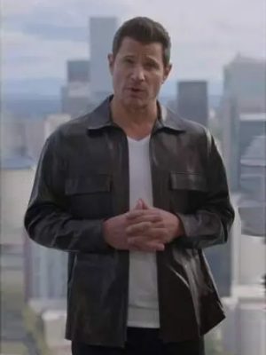 Love is Blind 2023 Nick Lachey Black Leather Jacket