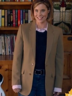 Notes of Autumn Movie 2023 Ashley Williams Brown Blazer Coat