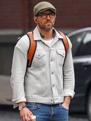 Ryan Reynolds Causal Grey Corduroy Jacket