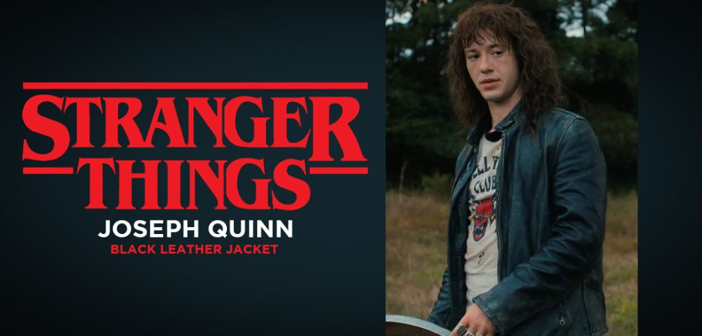 Stranger Things Joseph Quinn Black Leather Jacket