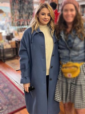 Zoey Miller The Other Zoey 2023 Josephine Langford Blue Wool Trench Coat