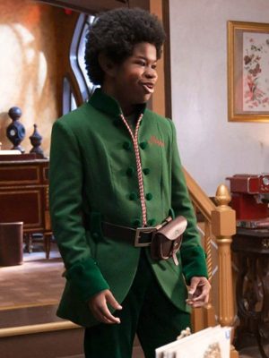 TV Series The Santa Clauses 2023 Devin Bright Green Wool Coat