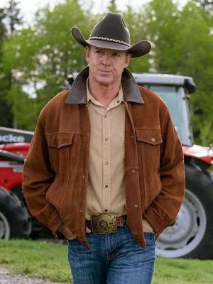TV Series Heartland Chris Potter Brown Suede Leather Jacket