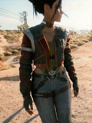 Video Game Cyberpunk 2077 V Panam Palmer Red and Gray Jacket