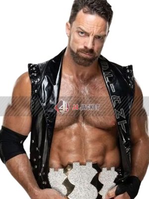 WWE Smackdown LA Knight Black Leather Vest