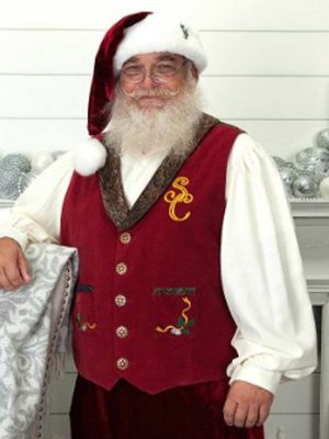 Santa Dave Strom and Mrs Claus Christmas Red Vest