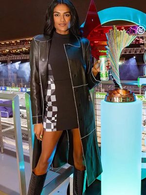 Simone Ashley F1 Grand Prix of Las Vegas Black Coat