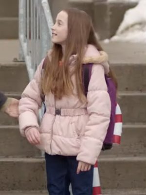 My Christmas Guide Movie 2023 Annie Pink Hooded Puffer Jacket
