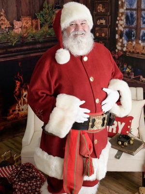 Santa Claus Costume Red Shearling Christmas Coat