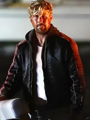 The Fall Guy Movie 2024 Colt Seavers Black Bomber Leather Jacket
