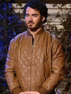 Claim To Fame S02 Kevin Jonas Brown Bomber Jacket