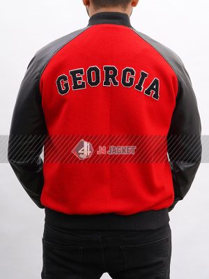 Black and Red Letterman Jacket UGA Varsity Jacket