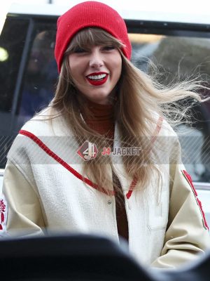 Taylor Swift CTFL Red Star White Varsity Jacket