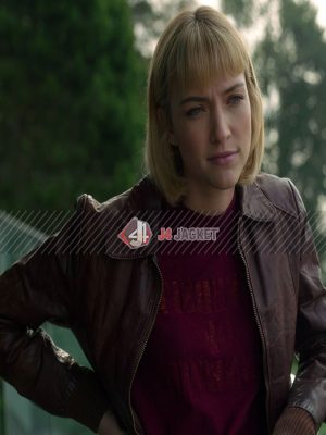 Death And Other Details 2024 Violett Beane Leather Jacket