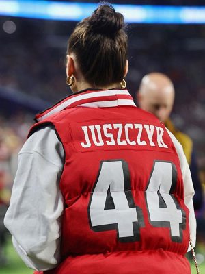 Kristin Juszczyk Red Puffer Vest