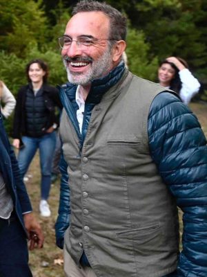 Jean Dujardin Sur Les Chemins Noirs 2023 Gray Cotton Vest
