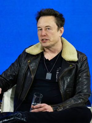 Elon Musk NY Times Conference Shearling Leather Jacket
