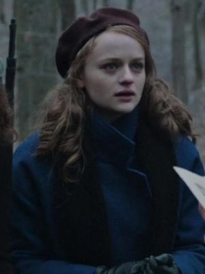 Joey King We Were the Lucky Ones S01 Blue Wool Coat
