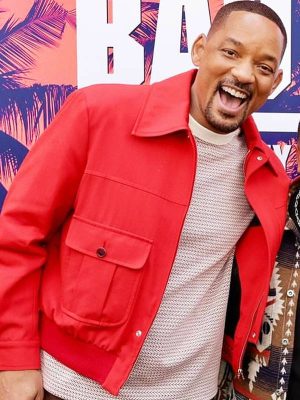 Will Smith Bad Boys Ride Or Die 2024 Red Bomber Jacket