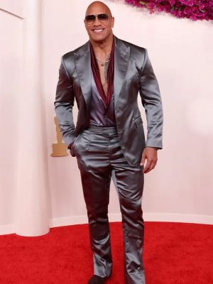 Dwayne Johnson Awards 2024 Grey Metallic Suit