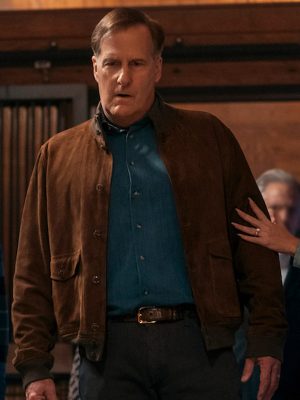 Charlie Croker TV Series A Man in Full 2024 Jeff Daniels Brown Suede Leather Bomber Jacket