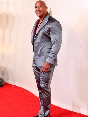 Dwayne Johnson Oscar 2024 Grey Suit