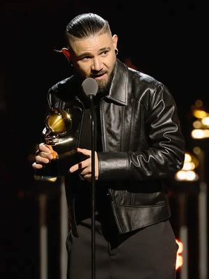 Los Angeles 66th Annual Grammy Awards Skrillex Leather Jacket