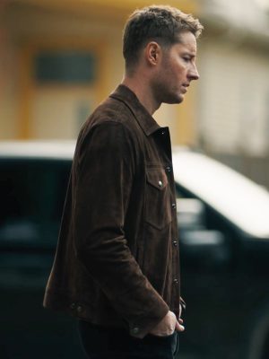 Justin Hartley TV Series Tracker S01 Colter Shaw Brown Suede Leather Jacket