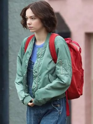 A Good Girl's Guide to Murder 2024 Emma Myers Green Bomber Jacket