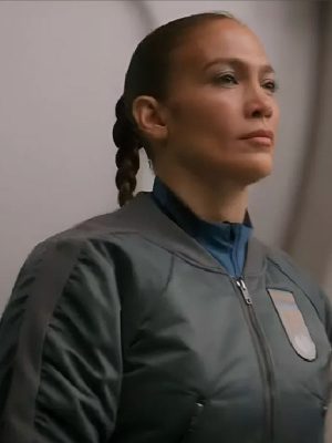 ATLAS 2024 Jennifer Lopez Gray Bomber Jacket