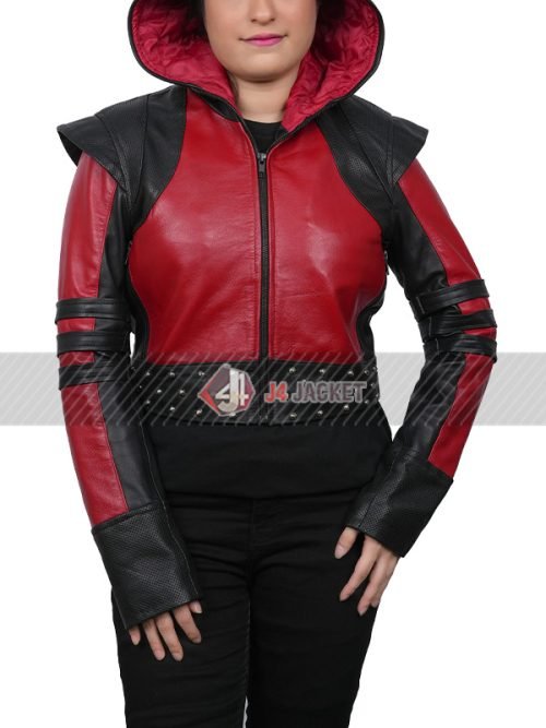 Kylie Cantrall Hooded Studded Leather Jacket