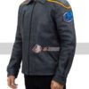 TV Series Star Trek Enterprise Starfleet Gray Quilted Leather Jacket